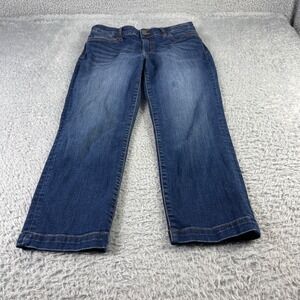 KUT from the Kloth Crop Straight Leg Jeans Dark Wash Blue Denim Womens Size 4